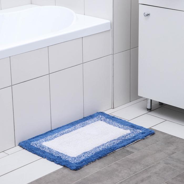 Коврик для ванной «Акварель», 40×60 см, 1250 г/м2, цвет синий - Фото 1