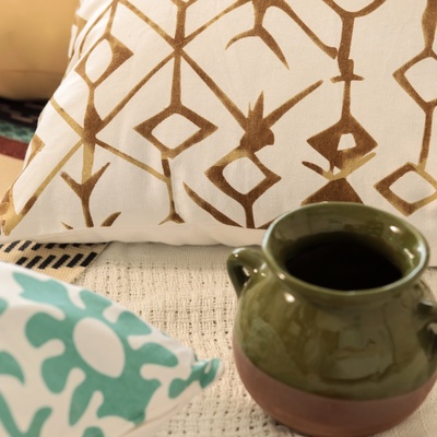 Наволочка декоративная 40×40 см, Ethnos beige, 100% хлопок