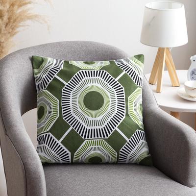 Наволочка декоративная 40×40 см, Circle green, 100% хлопок