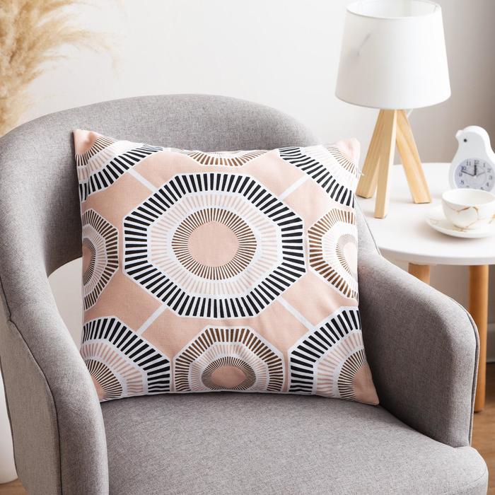 Наволочка декоративная 40×40 см, Circle powdery, 100% хлопок - Фото 1