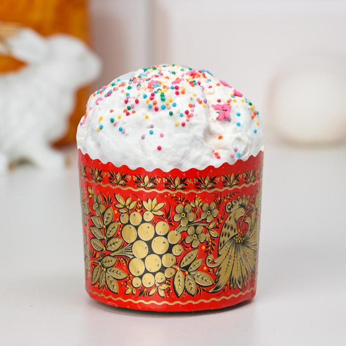 Форма бумажная для кулича Деко-про «Хохлома», 7×6 см, МИКС - Фото 1