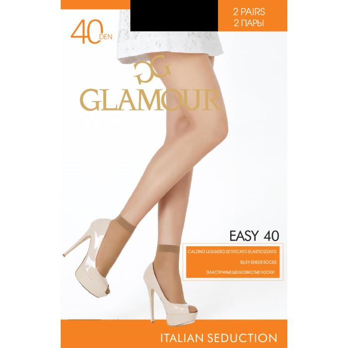 Носки женские (2 пары) GLAMOUR Easy 40 ден, цвет чёрный (nero) - Фото 1