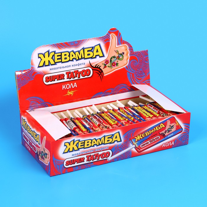 Конфета жевательная «Жевамба» Super tatoo кола, 10 г - Фото 1