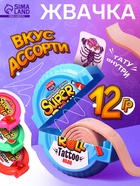 Жевательная резинка SUPER ROLL TATTOO, ассорти, 12 г - Фото 1
