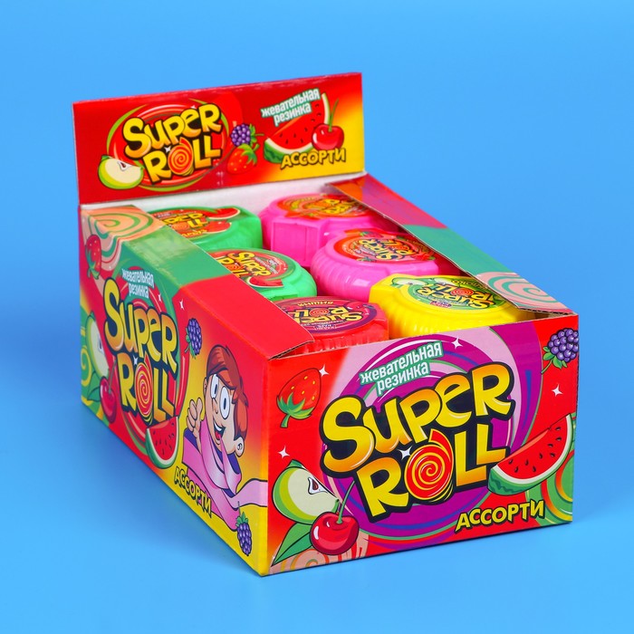 

Жевательная резинка SUPER ROLL, ассорти, 12 г