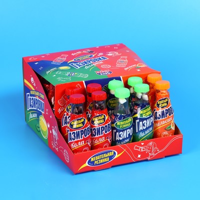 Мини жевательная резинка в бутылочках, ассорти, 7 г