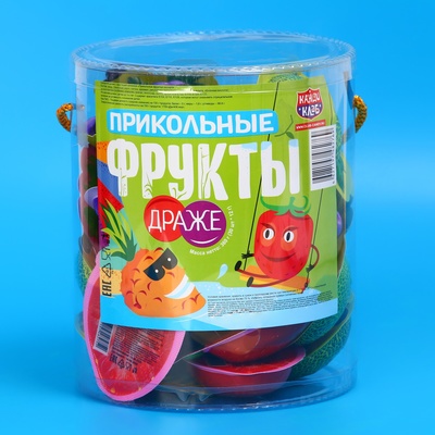 Драже «Прикольные фрукты»с хрустящей начинкой сахарное ассорти, 12 г