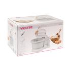 Миксер Viconte VC-354 Patrice, стационарный, 350 Вт, 2 л, 5 скоростей, 4 насадки, белый - Фото 7