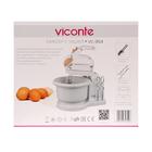 Миксер Viconte VC-354 Patrice, стационарный, 350 Вт, 2 л, 5 скоростей, 4 насадки, белый - Фото 8