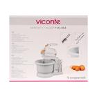 Миксер Viconte VC-354 Patrice, стационарный, 350 Вт, 2 л, 5 скоростей, 4 насадки, белый - Фото 9