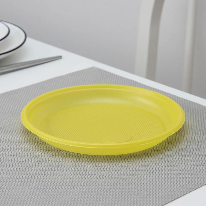 Набор одноразовых тарелок , d=16,5 см, 6 шт, цвет МИКС - Фото 1