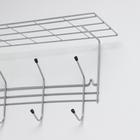 Вешалка настенная для одежды с полкой, 4 крючка, 60×19.5×23.5 см, хром 6537794 - фото 16951416