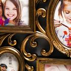 Фоторамка пластик на 6 фото 10х15, 10х10 см "Завитки" золото 31,5х53 см - фото 24379046