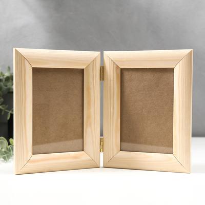 Фоторамка 10х15 двойная-вертикаль, белое дерево