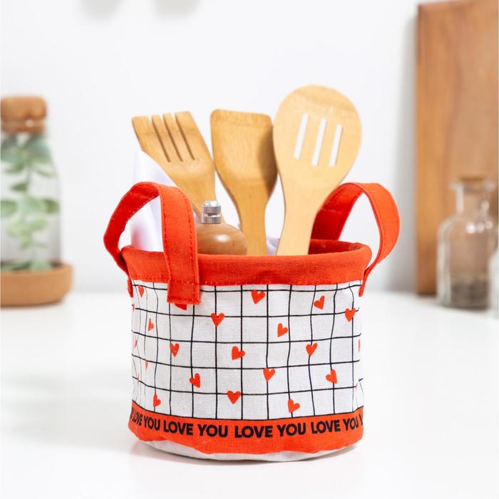 Текстильная корзинка Этель Love is, 12×14 см