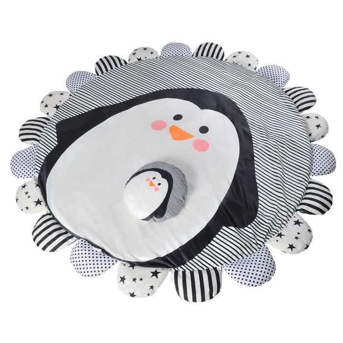 Коврик детский «Пингвин», 170х170 см, складной, цвет серый - Фото 1