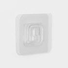 Крючок держатель самоклеящийся Доляна, 2 детали, 5.7×5.7×1 см, прозрачный - Фото 5