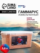 Корм для рыб и черепах «Пижон» гаммарус измельченный, 5.8 л - Фото 1