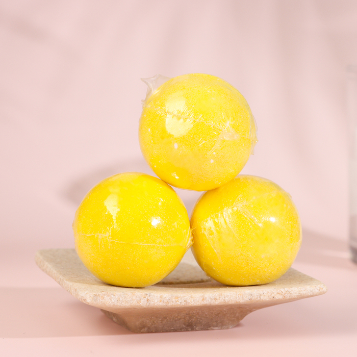 Бомбочки для ванны "С 8 марта, полосы", аромат лимон, 3 шт - фото 1899883179