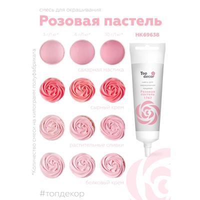 Пищевой краситель Top Decor гелевый «Розовый пастельный», 100 г