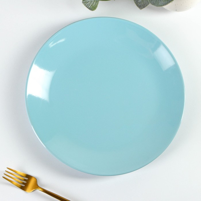 Тарелка керамическая обеденная Доляна «Пастель», d=27 см, цвет голубой - Фото 1