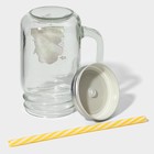 Банка с крышкой и трубочкой «Комикс», 450 мл, 10×7.5×13 см - Фото 6