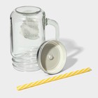 Банка с крышкой и трубочкой «Вино», 450 мл, 10×7.5×13 см - Фото 6