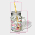 Кружка Доляна «Единорог», 450 мл, 10×7.5×13 см, стекло, с крышкой и трубочкой - Фото 2