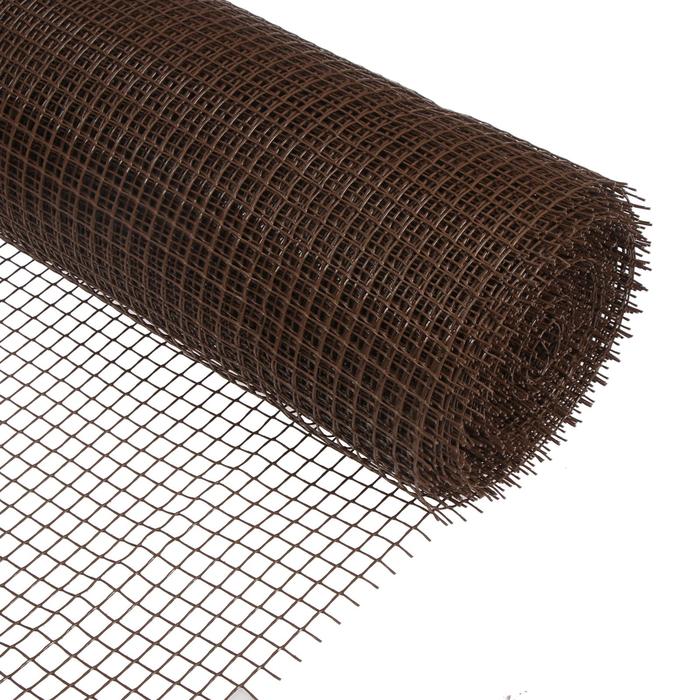Сетка садовая, 1×20 м, ячейка ромб 15×15 мм, пластиковая, коричневая, Greengo, в рулоне