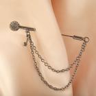 Булавка с подвесками «Микрофон», цвет серый - Фото 1