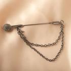 Булавка с подвесками «Микрофон», цвет серый - Фото 2