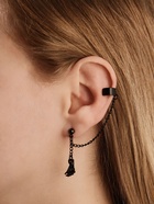 Серьга кафф «Лапа с цепочкой», чёрная - Фото 2