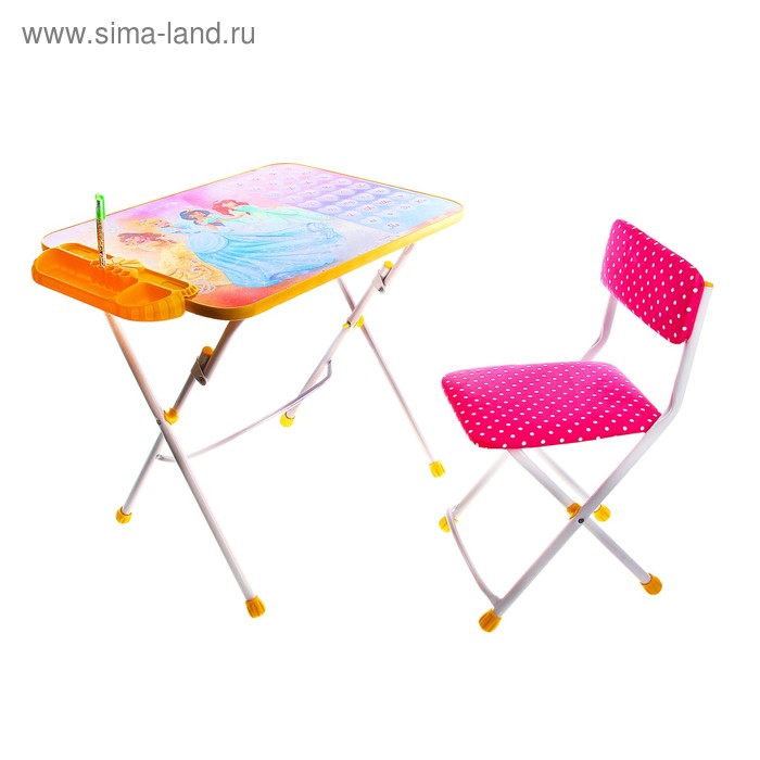 Комплект детской мебели «Принцесса 3» складной: стол, мягкий стул и пенал, цвет белый - Фото 1