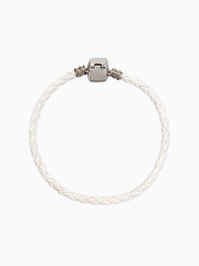 Браслет для шармов «Бусинка», основа, цвет белый в серебре, 18 см