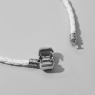 Основа для браслета «Бусинка», цвет белый в серебре, 18 см - фото 8233191
