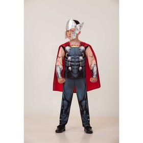 Карнавальный костюм «Тор», куртка с плащом, брюки, шлем, р. 30, рост 116 см