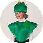 Карнавальный костюм «Огурец», накидка, головной убор, р. 30, рост 116 см - фото 9198973