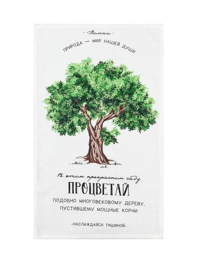 Набор кухонных полотенец «Доляна. Процветай» Vegetation, 2 шт., белые, 35×60 см