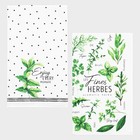 Набор кухонных полотенец «Доляна» Fines herbes, 2 шт., белые, 35×60 см - Фото 3