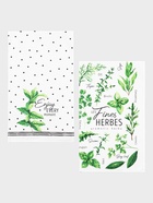 Набор кухонных полотенец «Доляна» Fines herbes, 2 шт., белые, 35×60 см - Фото 4