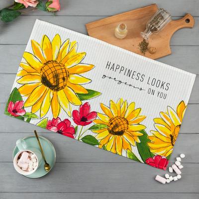 Полотенце кухонное Доляна Happiness looks 35×60 см, 100% хлопок, 160 г/м²