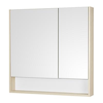 Зеркальный шкаф Aquaton «Сканди 90», цвет белый, дуб верона