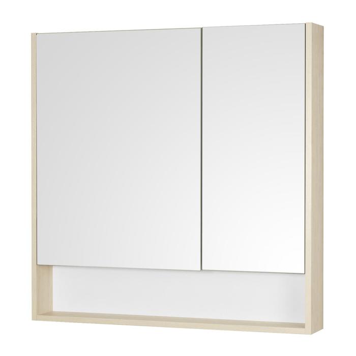 Зеркальный шкаф Aquaton «Сканди 90», цвет белый, дуб верона - Фото 1