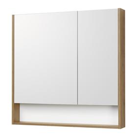Зеркальный шкаф Aquaton «Сканди 90», цвет белый, дуб рустикальный