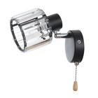 Бра с переключателем 59386/1 E14 40 Вт черный-хром 19×11×12 см - фото 35298014