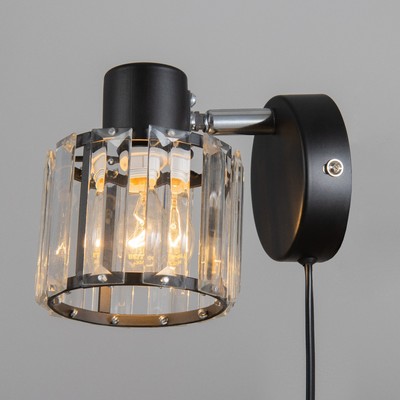 Бра с проводом 59387/1 E14 40 Вт черный-хром 19×11×12 см