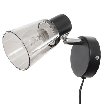Бра с проводом 59393/1 E14 40 Вт черный-хром 15×11×15 см