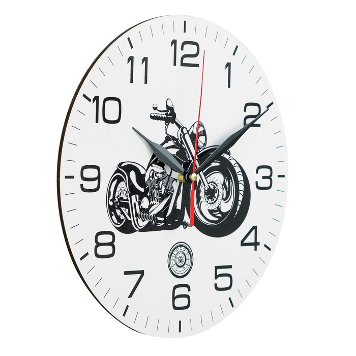Часы настенные "Мотоцикл", плавный ход, d=24 см - фото 1907204422