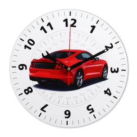 Часы настенные "Красный автомобиль", плавный ход, d=24 см