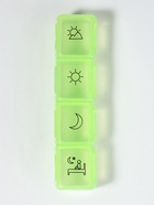 Таблетница, 9.7×2.7×1.7 см, 4 секции, зелёная - Фото 5